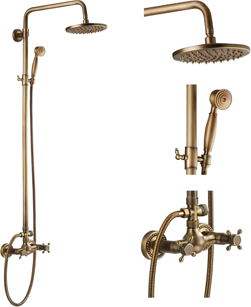 8 Inch Rainfall Shower Head with Handheld Spray Combo Set T526