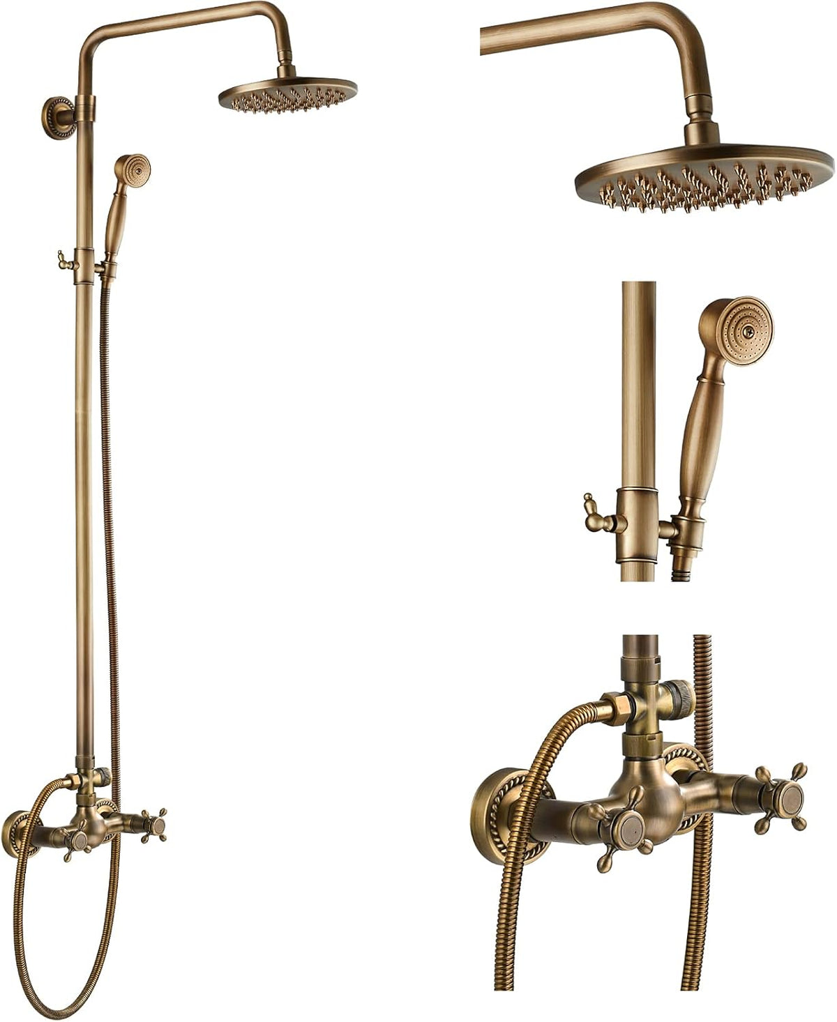 8 Inch Rainfall Shower Head with Handheld Spray Combo Set T526