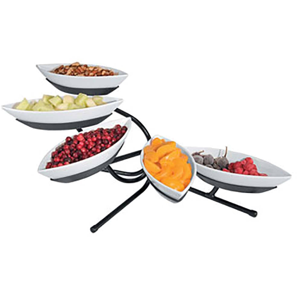 5 Tier Sierra Canoe Display, Melamine, Silver X67681