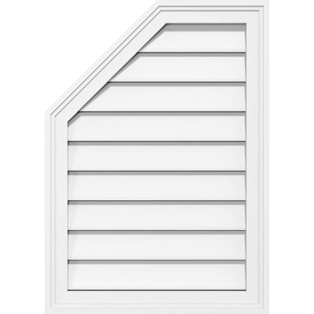 18x22W x 38x22H Octagonal Surface Mount PVC Gable Vent with Brickmoul Y36750