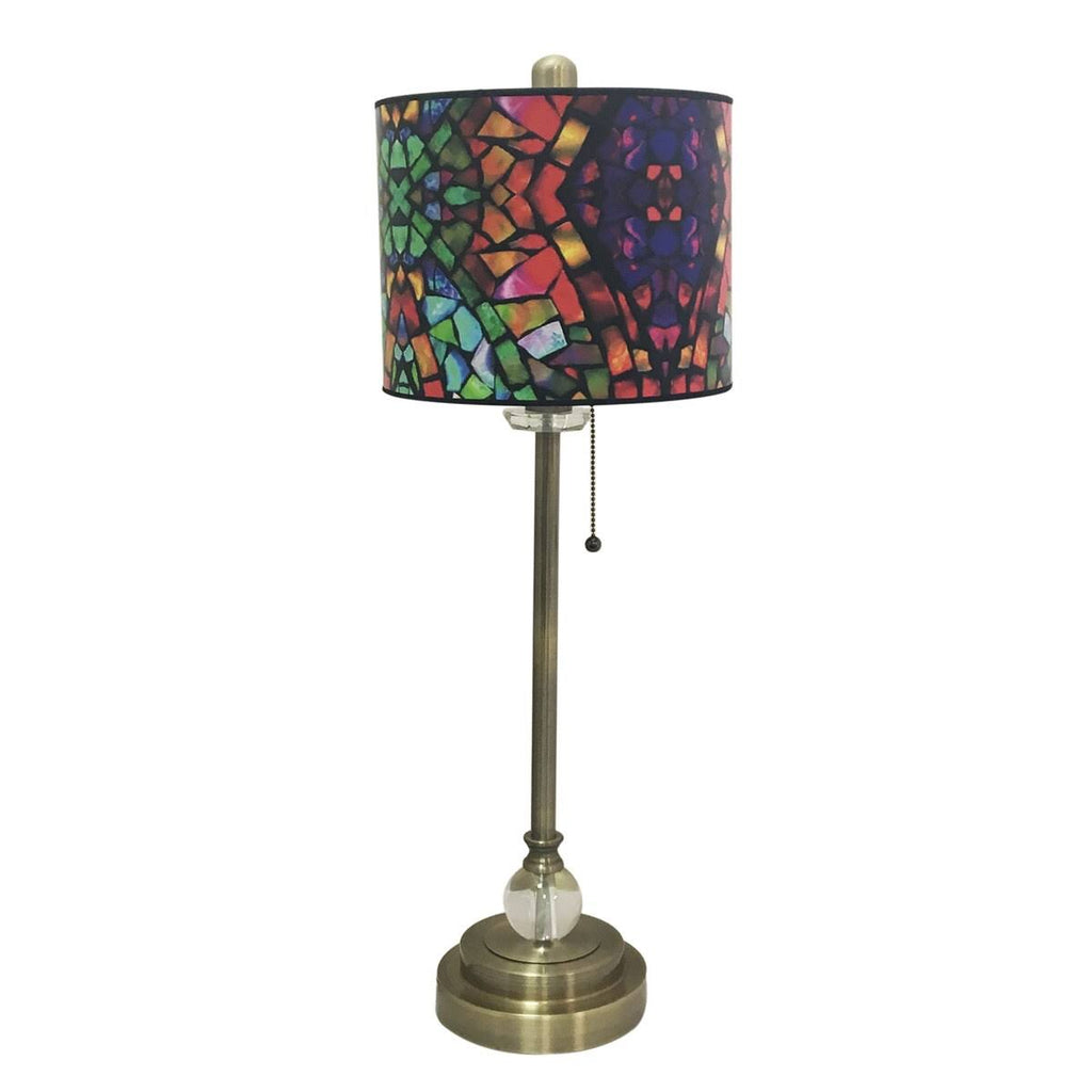 Buffet Lamp with Mosaic Stained Glass Shade, Set of 2 Z776362