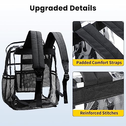 Clear Backpack with Multi-pockets Black V47313