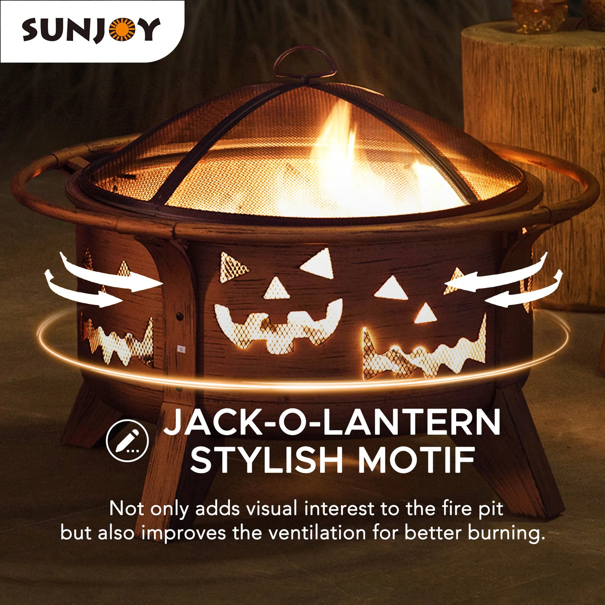30 in. Outdoor Wood-Burning Steel Fire Pit with Spark Screen and Poker X8121