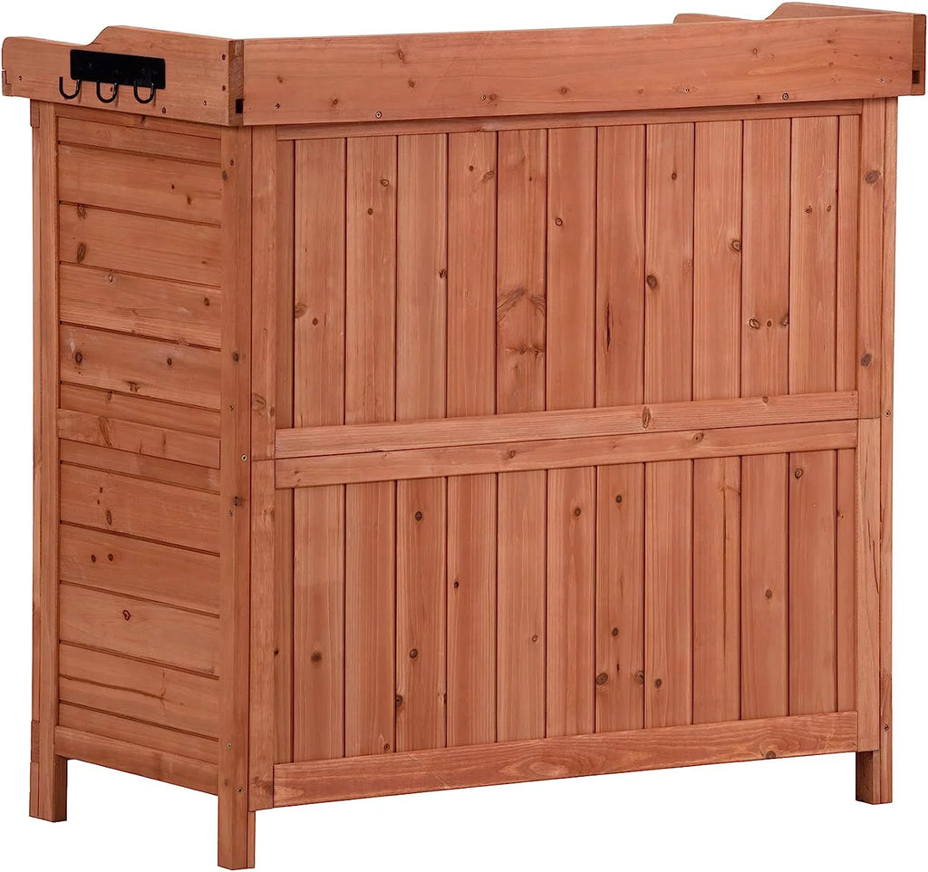 Waterproof Wooden Outdoor Storage Shed with Floor and Shelves B8156