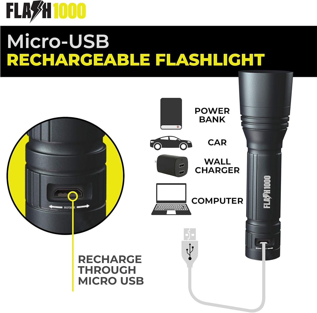 1600 Lumen Rechargeable LED Flashlight K674845