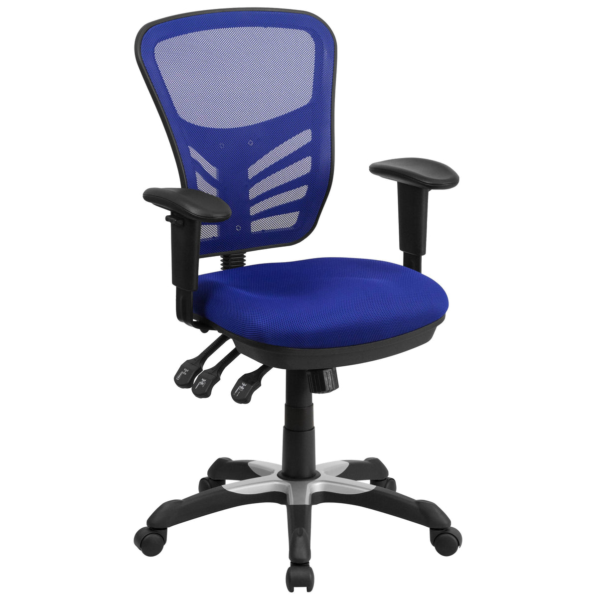 Blue Mesh Ergonomic Office Chair with Adjustable Arms T28841