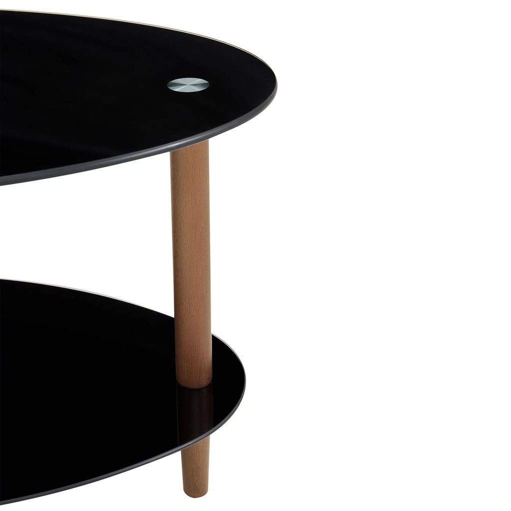 Oval 3-Tier Glass Coffee Table H9688