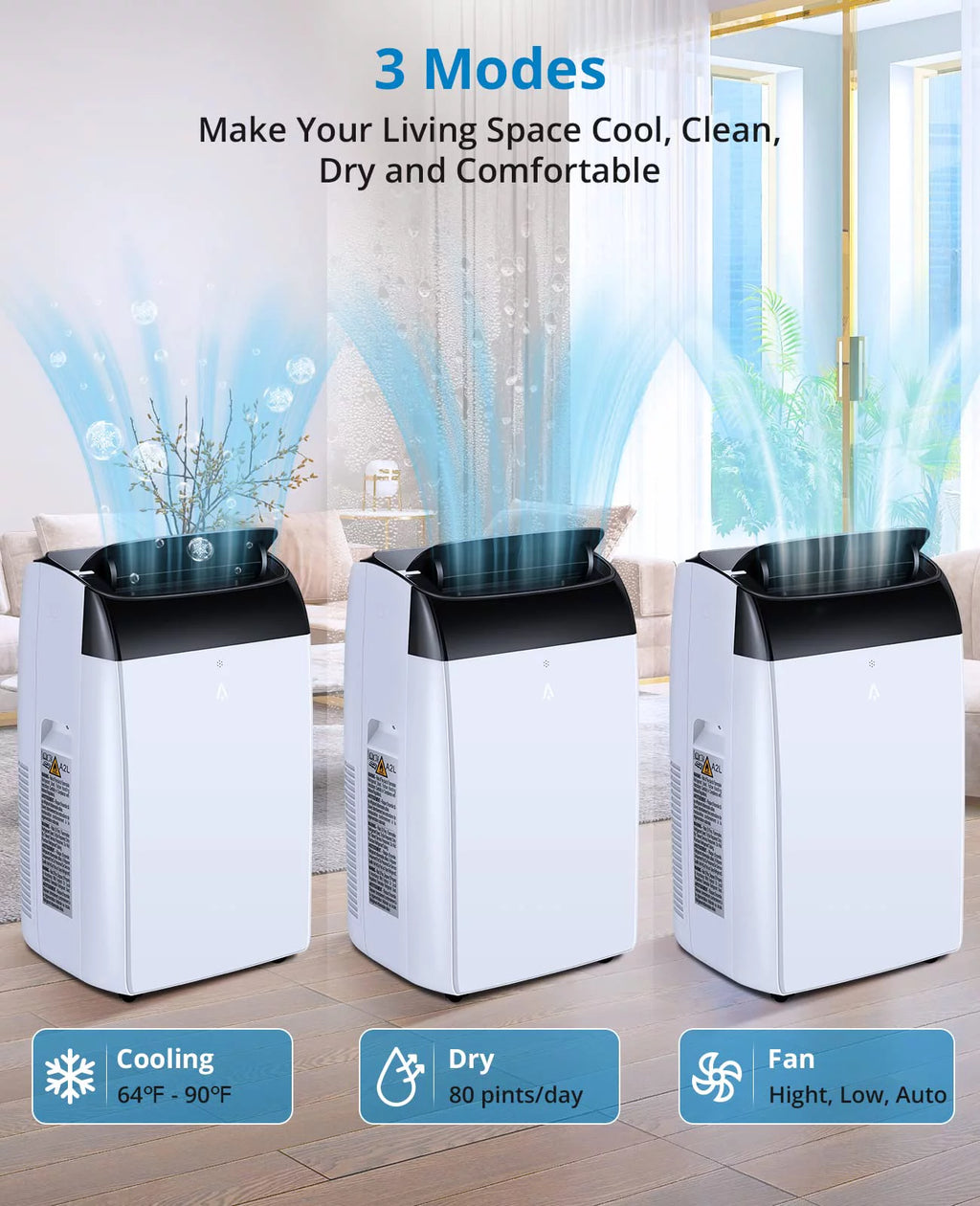 14,000 BTU 3-IN-1 Portable Air Conditioner with Remote Control R72273