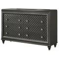 Black Silver 8 Drawer Wooden Dresser E976
