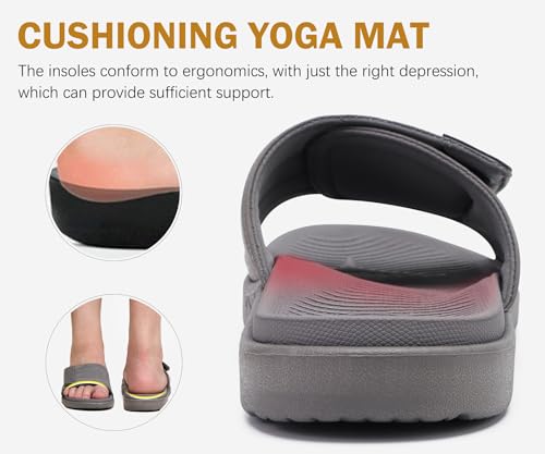 Mens Open Toe Athletic Sport Slides with Arch Support I34575
