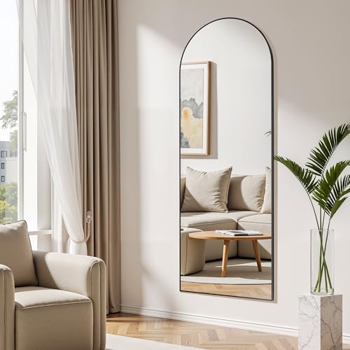 Black 59"x16" Arched Full Length Floor Mirror G9923
