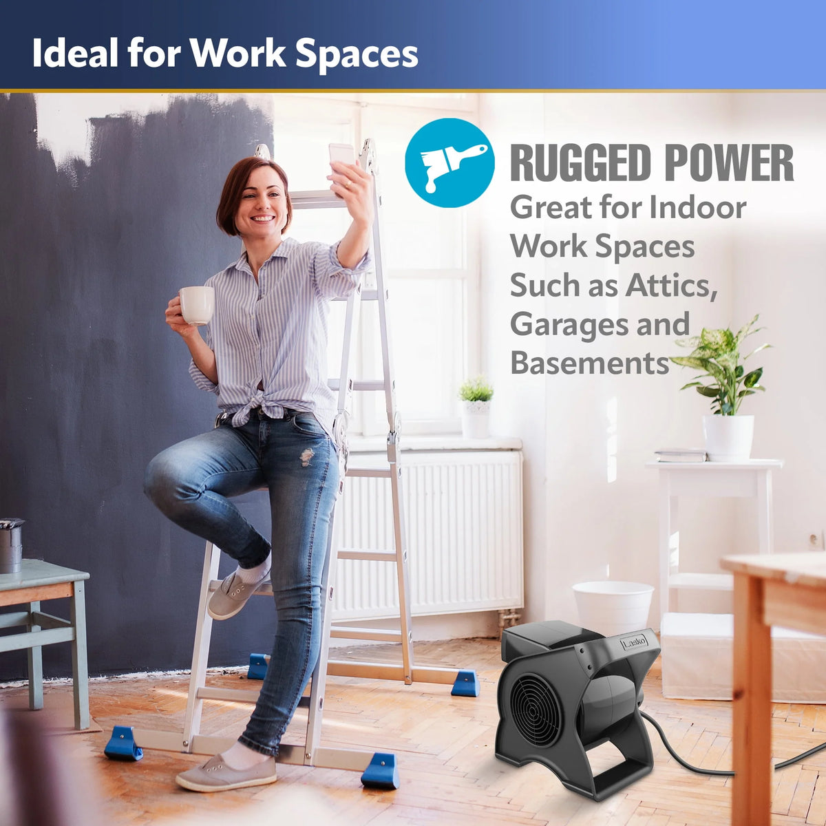 12 Pivoting High Velocity 3-Speed Blower Fan with Outlets, Black G275