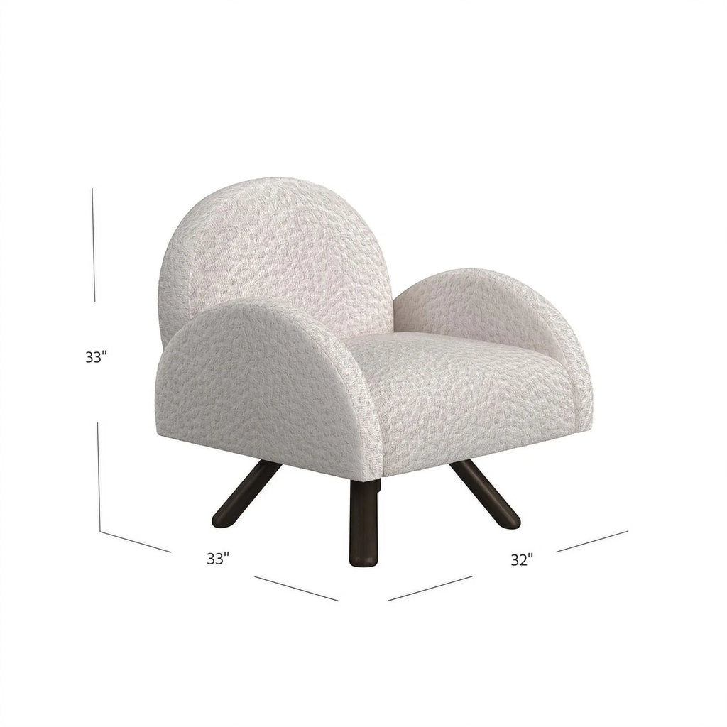 Beige Accent Chair with Wood Frame P5582