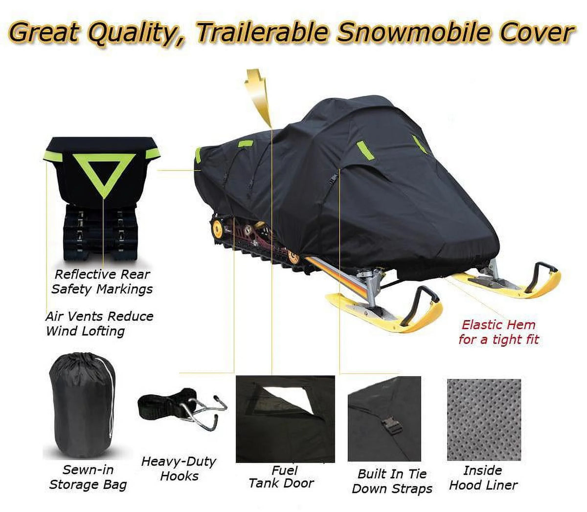 Trailerable 600 Denier Snowmobile Cover G8952