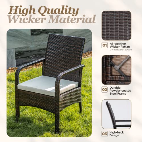 Outdoor Dining Chairs Set of 4 Stackable Wicker R1226