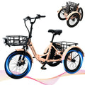 Folding Electric Tricycle 750W Motor 48V 20 Fat Tire 3 Wheel Electric Bicycle H496583