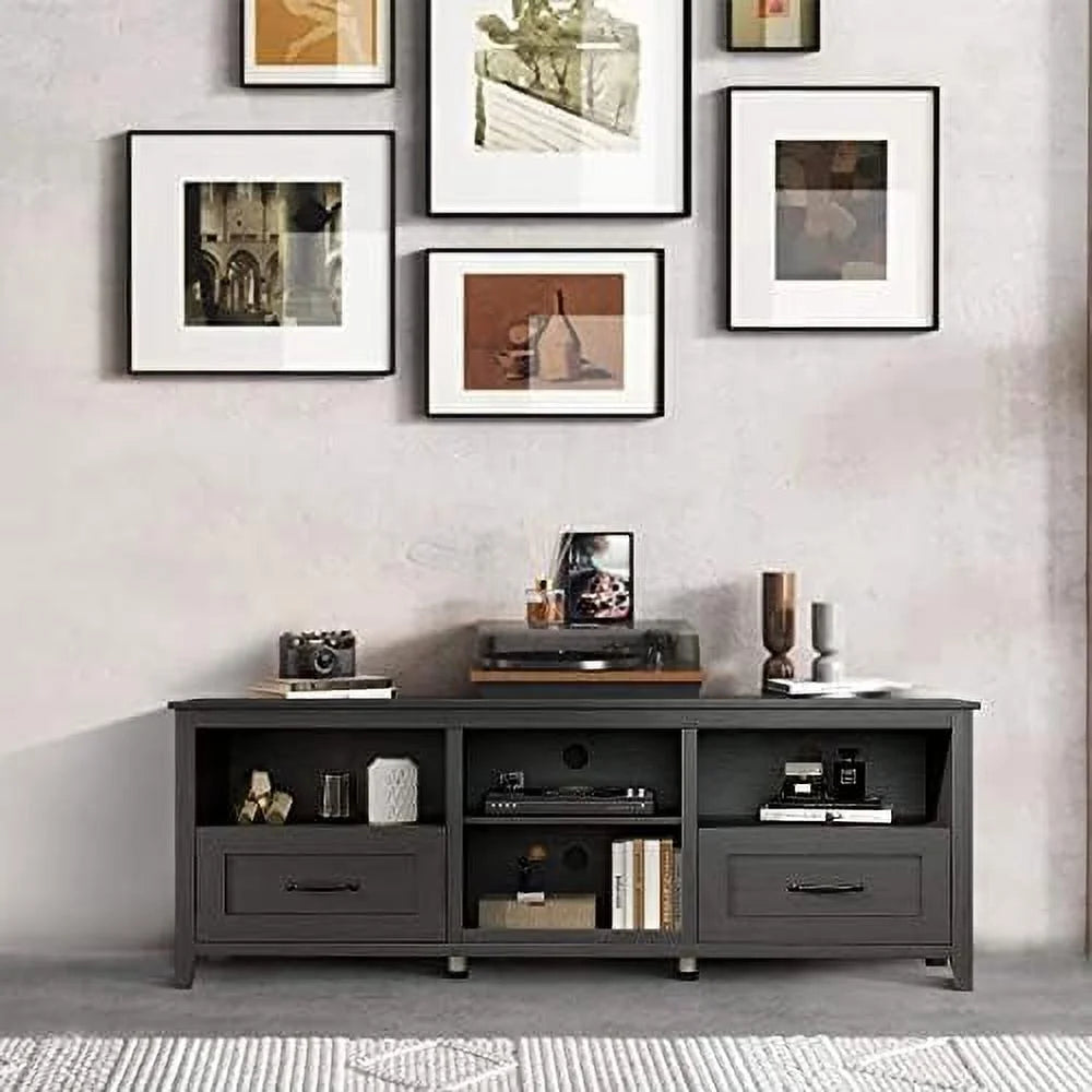 Black TV Stand with Drawers for up to 80" TV Y391
