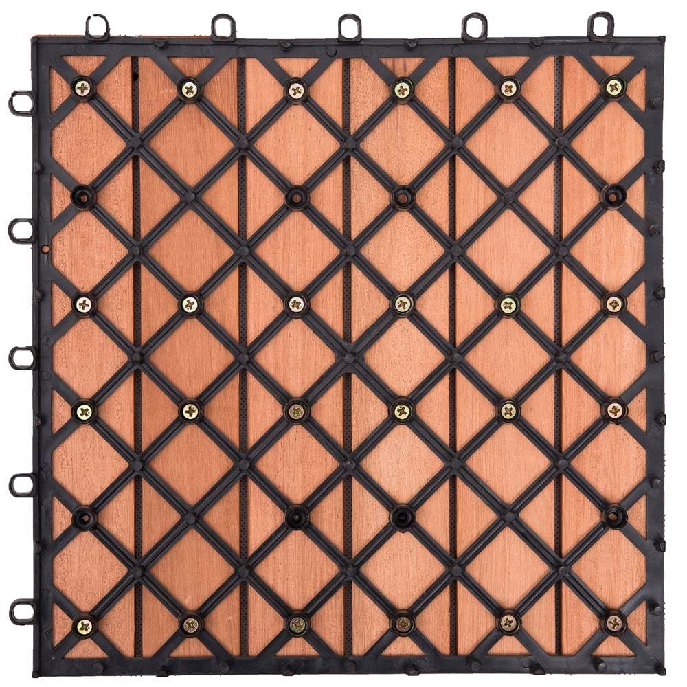 FSC Eucalyptus Interlocking Deck Tile 6 Slats Set of 10 H783