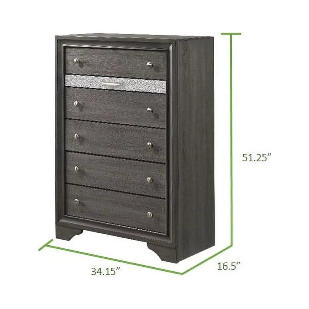 5 Drawer Wood Chest Y874657