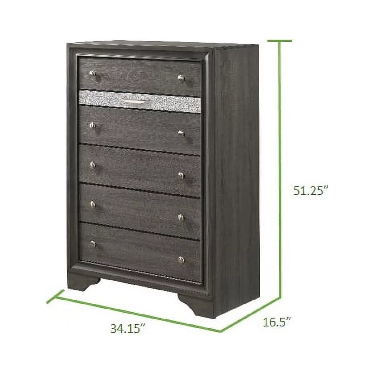 5 Drawer Wood Chest Y874657