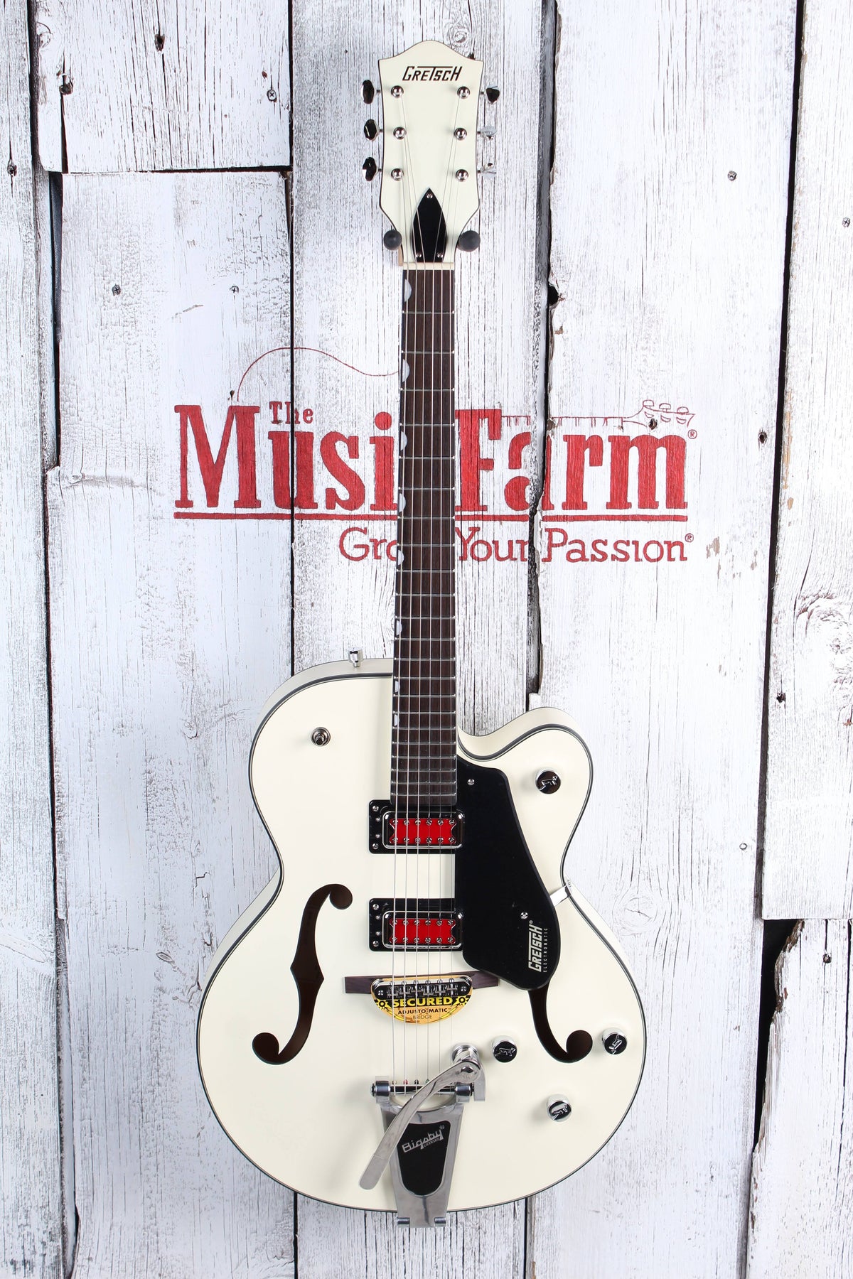 Matte Vintage White Hollow Body Electric Guitar U4432