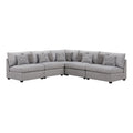 5-piece Fabric Upholstered Modular Sectional Gray B340