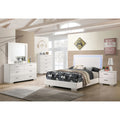 Glossy White 4-Piece Faux Leather Full Size Bedroom Set E513