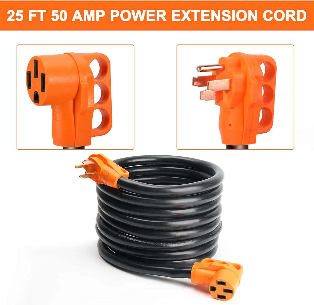 50 Amp 25 Feet RV Power Extension Cord with Grip Handle F4261
