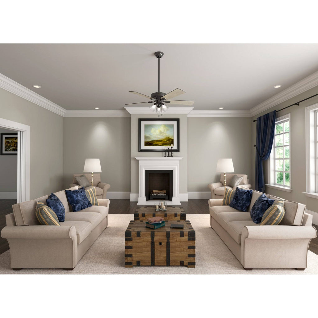 Fresh White Ceiling Fan with Light N55375