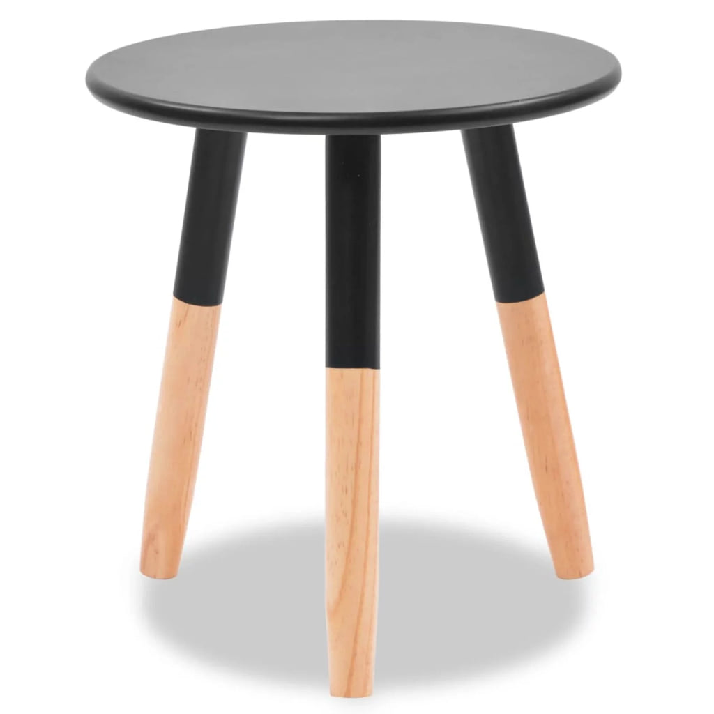 Set of 2 Black Round Side Table T7308