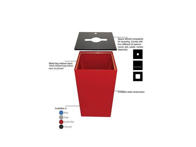 Scarlet Steel Recycling Receptacle, 32 gal, Set of 3 F856103