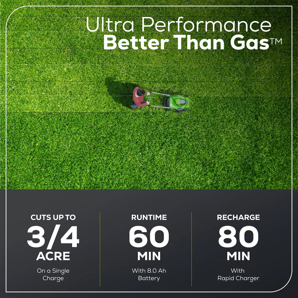 60V 21 Self Propelled Lawn Mower with 8.0 Ah Battery & Rapid Charger E9709