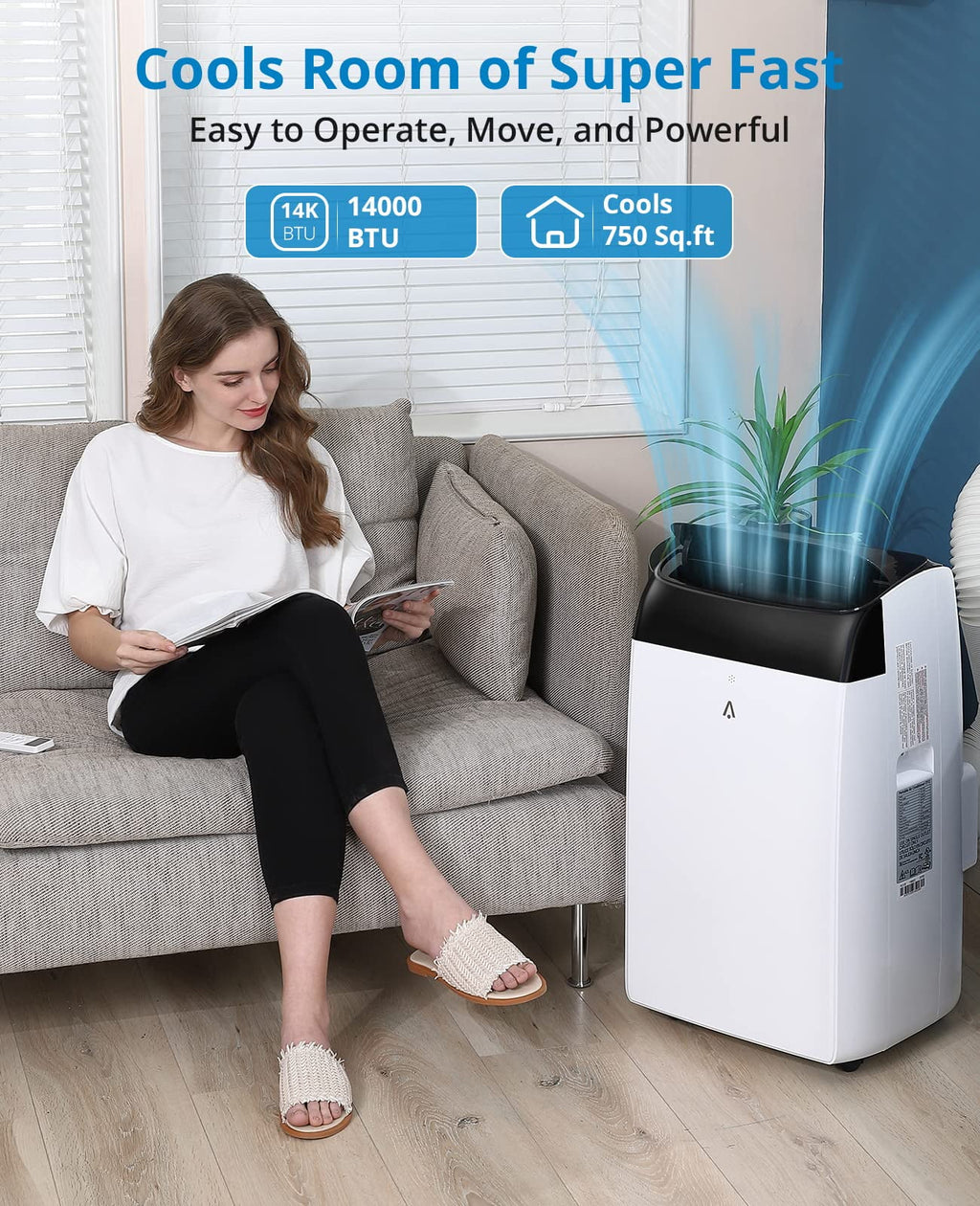14,000 BTU 3-IN-1 Portable Air Conditioner with Remote Control R72273