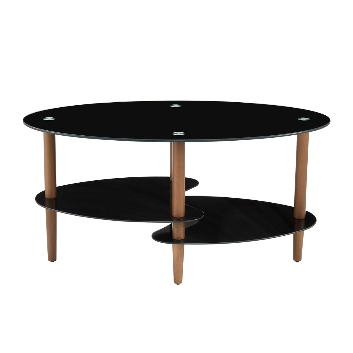 Oval 3-Tier Glass Coffee Table H9688