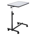 Adjustable Overbed Bedside Table with Wheels Gray R89508