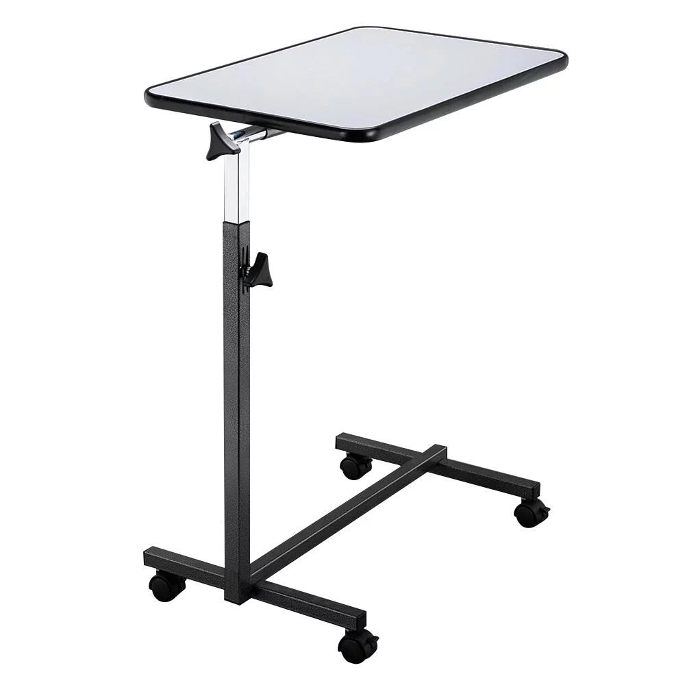 Adjustable Overbed Bedside Table with Wheels Gray R89508