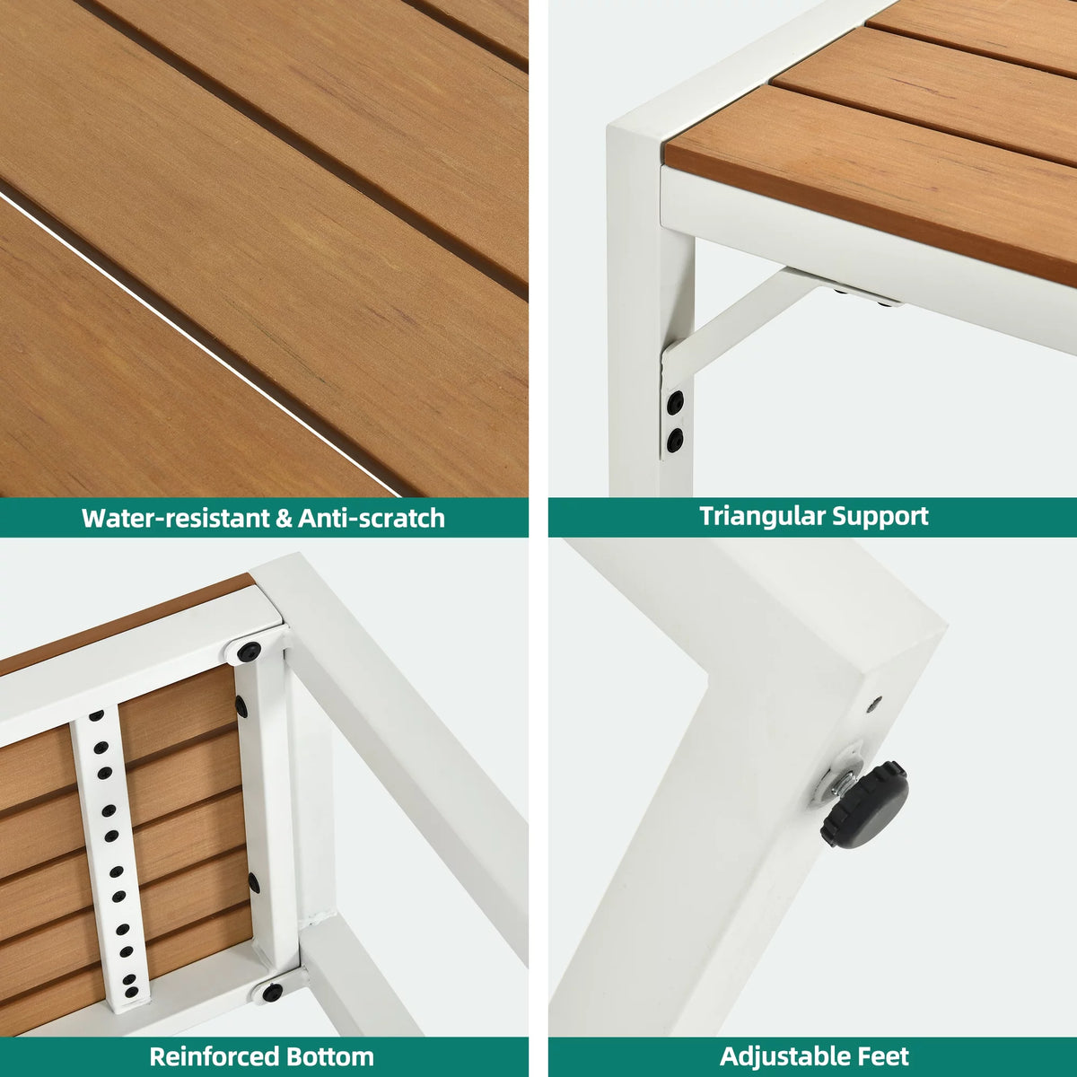 3 Pieces Patio Dining Table and Bench L629953