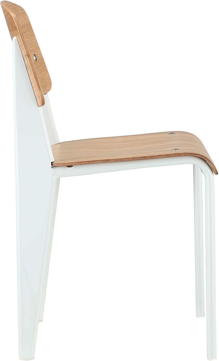 Natural White Wood and Metal Dining Chair O145