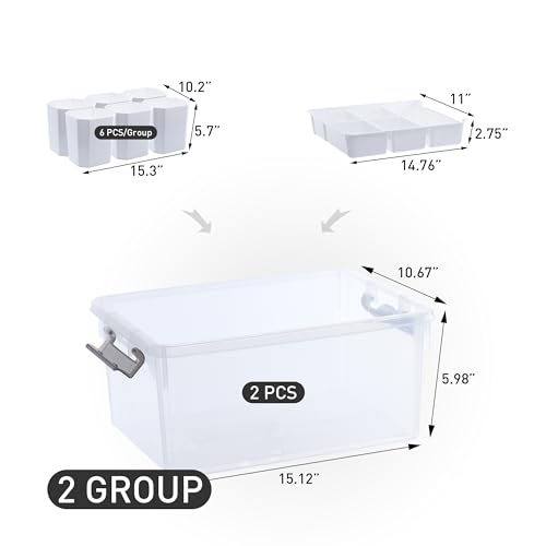 17 QT Plastic Storage Box with Removable Tray U761
