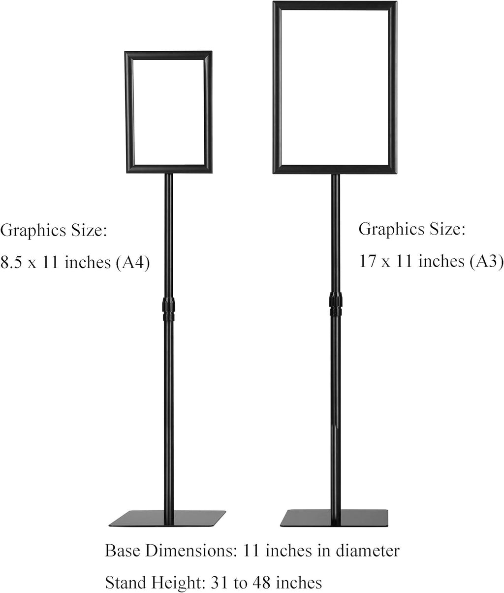 Adjustable Aluminum Sign Holder 8.5 x 11 Inch Pack of 2 J426