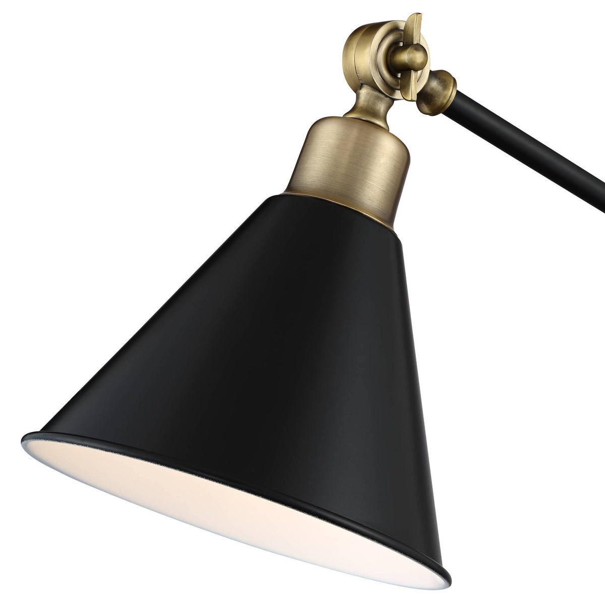 Modern Industrial Desk Table Lamp with USB Charging Port Adjustable Black Antique Brass L670188