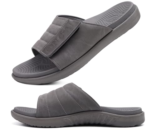 Mens Open Toe Athletic Sport Slides with Arch Support I34575