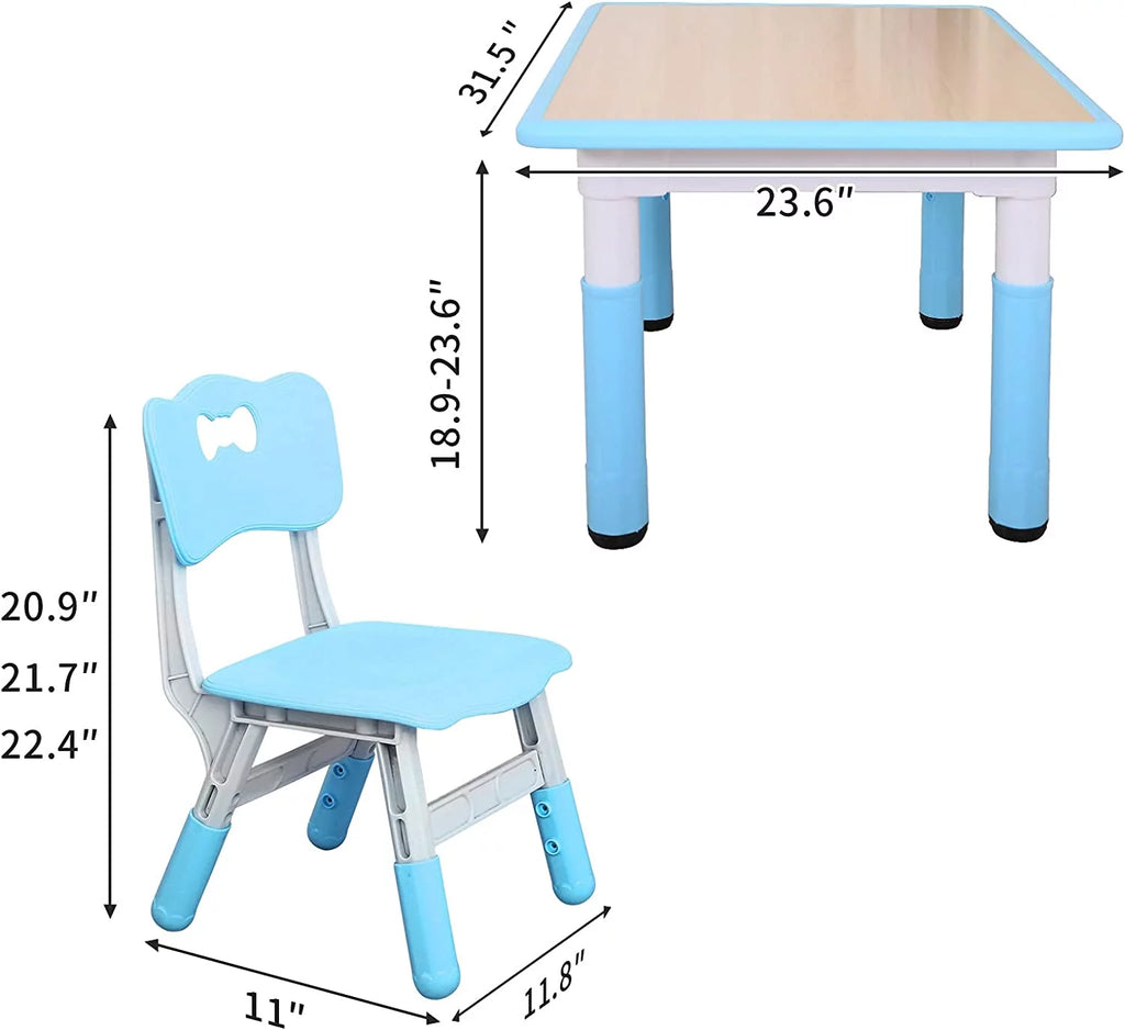 Kids Height Adjustable Plastic Study Table and Chairs Set I821