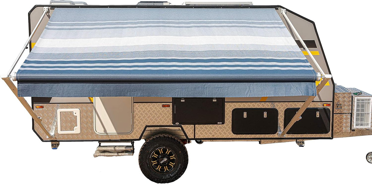 Blue Fade 13 x 8 Ft Retractable RV Trailer Awning C901389