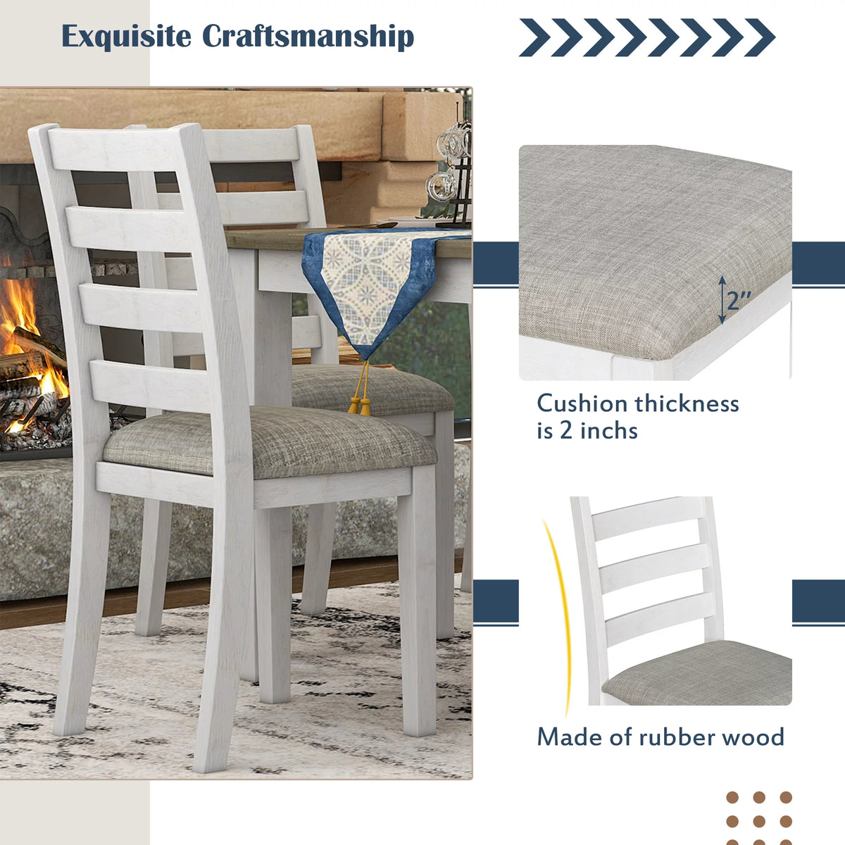 6-Piece Dining Table Set with 4 Upholstered Chairs and Bench Y3280