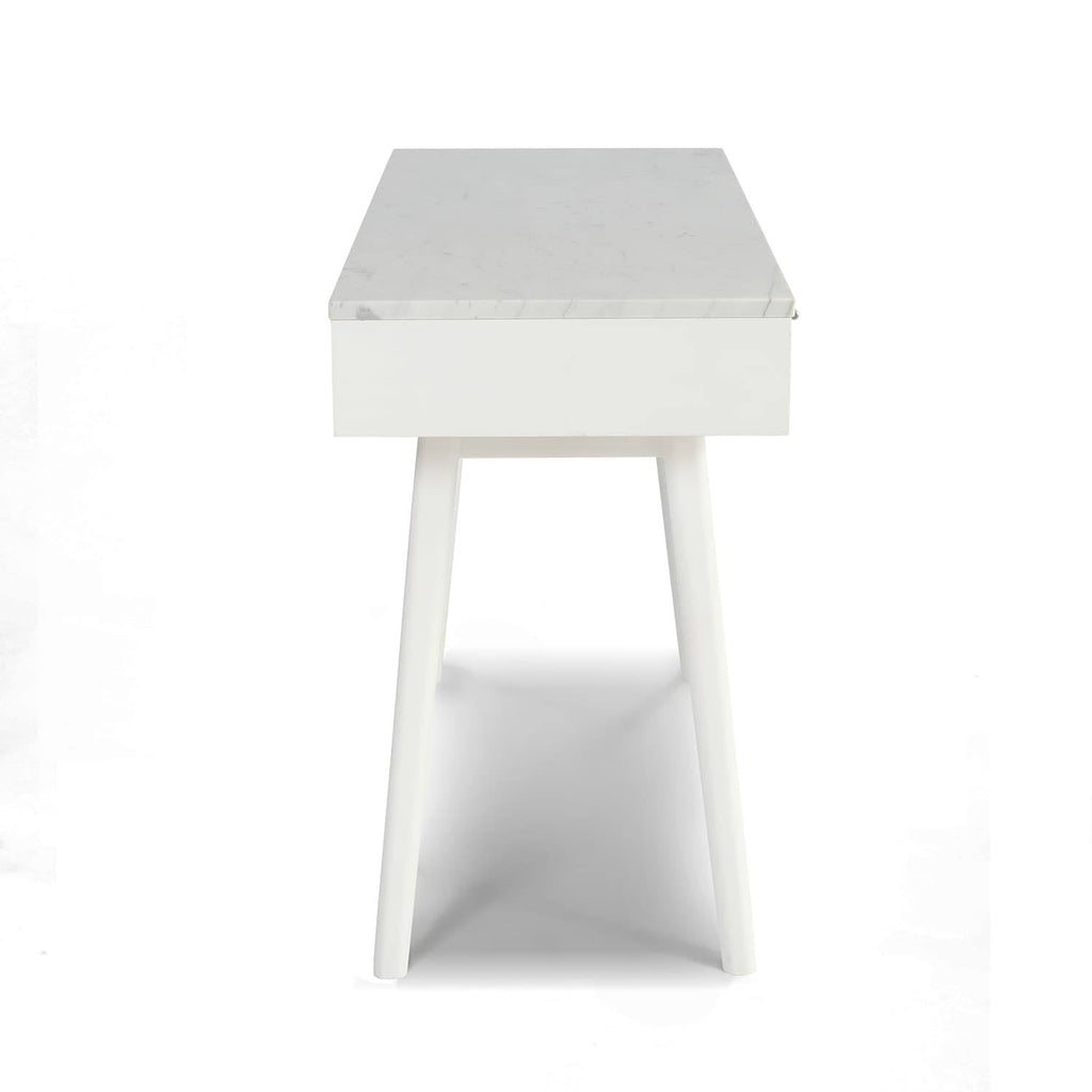 Black Marble White Writing Desk R7869