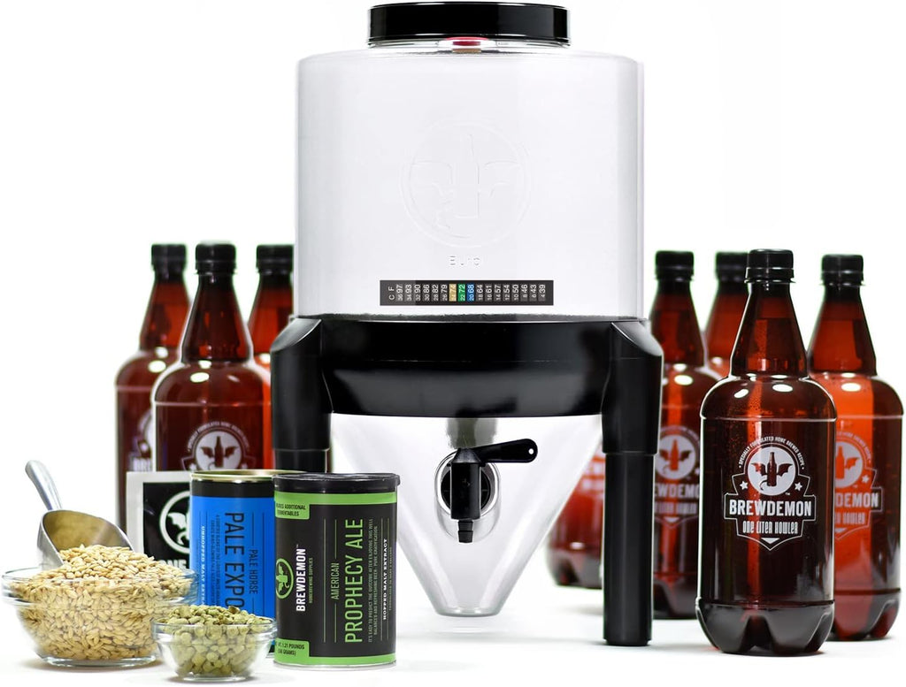 Craft Beer Brewing Kit with Bottles and Conical Fermenter D363