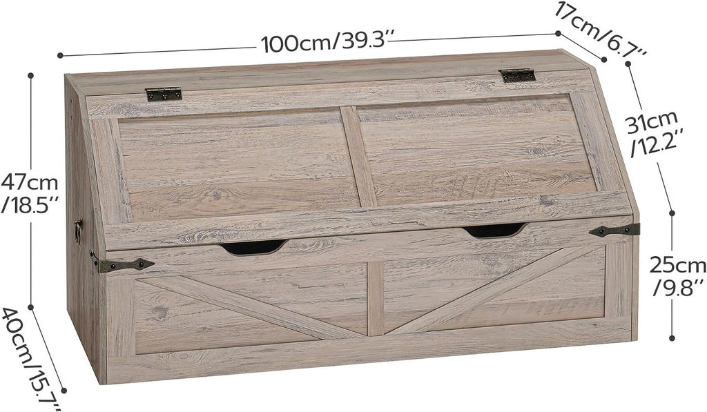 Wooden Storage Chest with Flip Top J4521