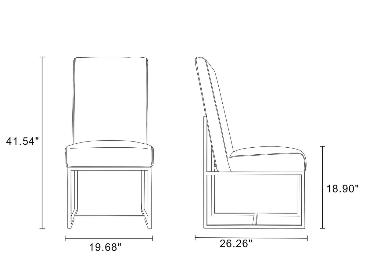 Blue Velvet Dining Chair Set of 2 I66063