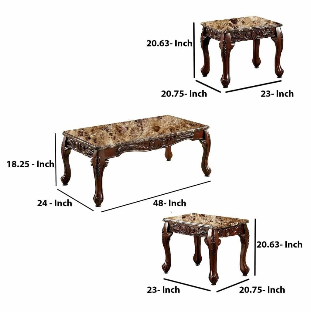 3 Piece Table Set, Dark Oak C8615